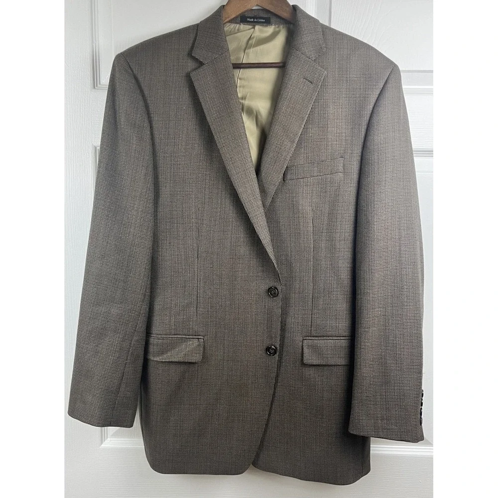 Lauren Ralph Lauren Blazer Mens 44L Brown Wool Sport Coat Jacket Tweed Classic‎
